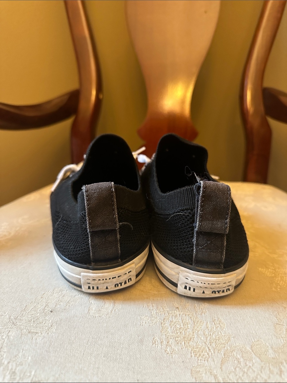 Converse All Star Chuck Taylor black knit slip on shoes, sneakers - Picture 4 of 12